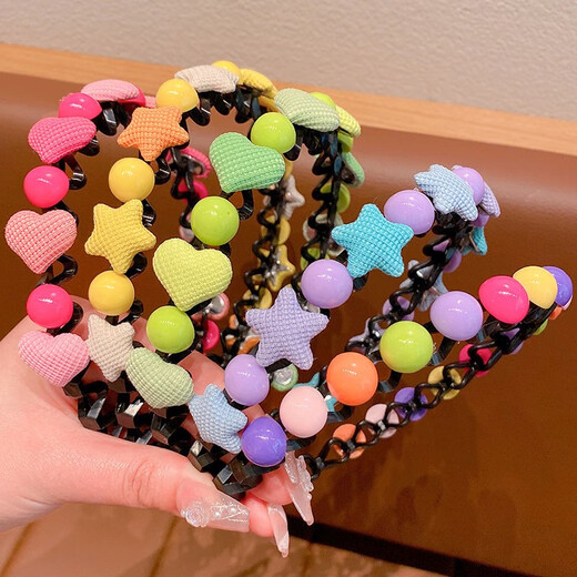 Ililuo children's broken hair headband princess little girl toothed candy color Kuromi headband girls cute baby hair accessories candy rainbow headband random 3 pieces