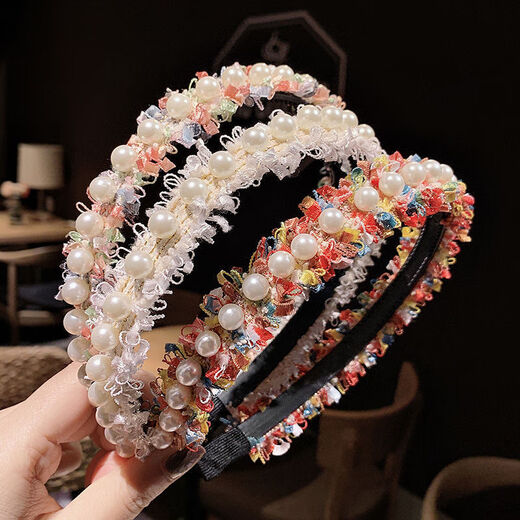 Chuxiang (CHUXIANG) children's headband little girl's cute hair accessories new hairpin girl's anti-slip headband baby does not hurt hair headwear pearl lace 3-piece set A11-303