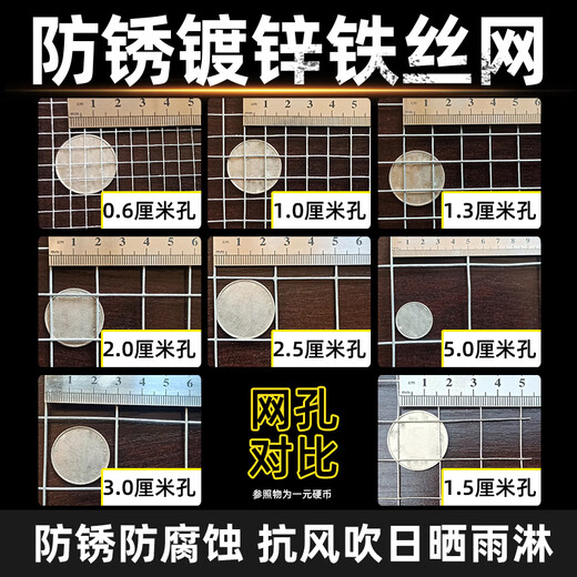 Anti-rust wire mesh balcony anti-rat and anti-cat protective mesh fence mesh breeding mesh galvanized chicken mesh small hole iron mesh 1.5 cm hole * 0.7 mm thick - this wire is thinner 0.5 meter high x 1 meter long - buy a few pieces to get a few meters long