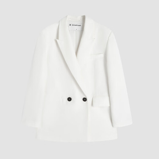 Broad Lapel Blazer Women's Casual Simple Top DDQ4XD5271 W10 White S