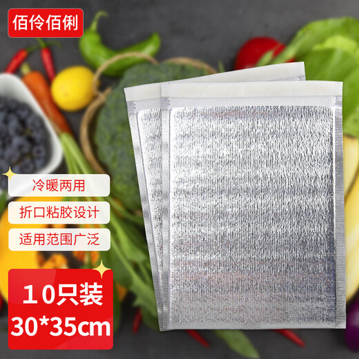 Bailing Baili Insulated Bags Thick Aluminum Foil Pack of 10 Outdoor Food Seafood Refrigerated Ice Bags Medium Size