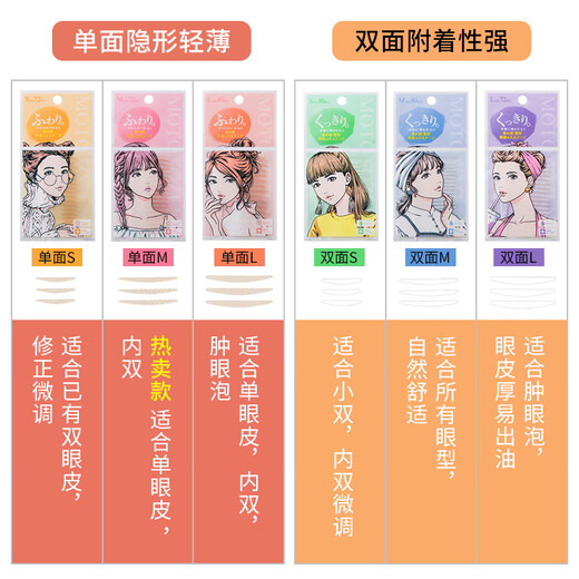 Suzhiran double eyelid stickers, traceless, natural and invisible, women's lace m double eyelid stickers l double-sided face transparent double-sided M80 pieces