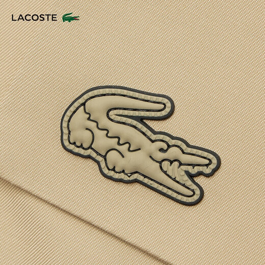LACOSTE French crocodile men's simple casual solid color hooded goose down jacket | BH0696 02S/milk brown L 52