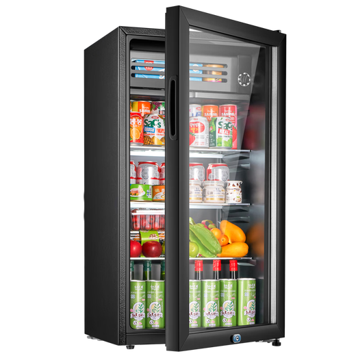 Xinfei (Frestec) ice bar refrigerated cabinet fresh cabinet European style constant temperature red wine cabinet hotel home living room refrigerator mini small single door office fresh display display sample tea beverage cabinet 118 liter black liner refrigerated + micro-freezing + with light + lock