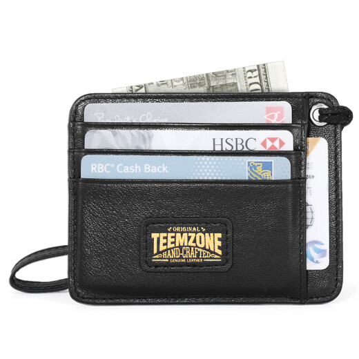 teemzone Tingzun card bag men's ultra-thin ID bag mini card bag bank card bag business card holder 701 black