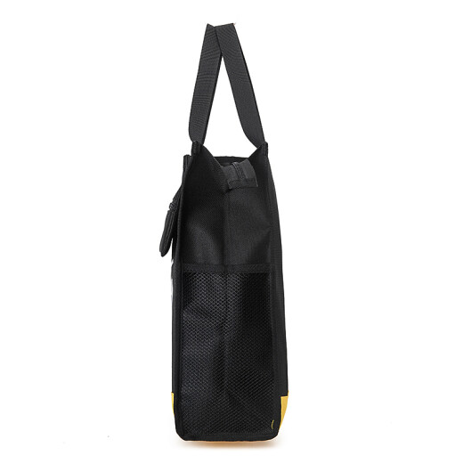 New waterproof burden-reducing large-capacity tutoring bag single-shoulder portable school bag junior high school student male and female primary school student school bag pen bag integrated sail V001 black with yellow