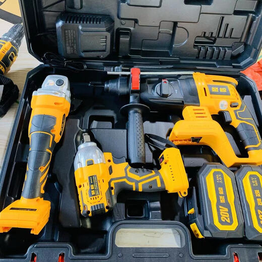 Raging Whale 15-cell battery brushless rechargeable electric hammer impact drill lithium electric angle grinder electric drill wrench battery universal set Ares VIP four-piece set hot recommendation recommended brushless four-piece set-four batteries and two charges