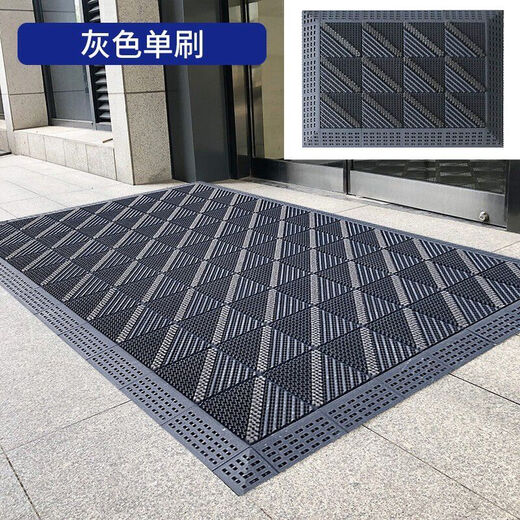 Niancai entry-level anti-slip and wear-resistant floor mats, outdoor splicing, commercial no-wash hotel floor mats, commercial dirt-rubbing outdoor dust-removing door mats, single brush, gray background, gray brush 120X150cm