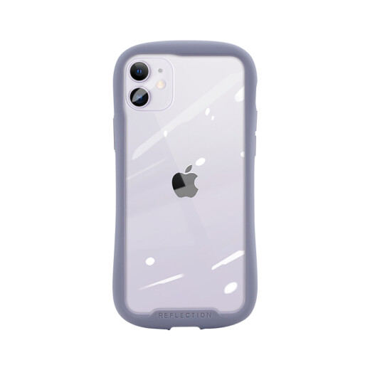 SHEKU Small waisted iPhone 11 mobile phone case iPhone11ProMax transparent back anti-fall protective case Apple 11 [transparent purple frame]