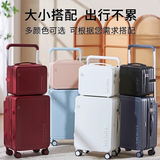 WEOBGR SABER Swiss Army Knife combo suitcase, wide trolley, high-looking boarding trolley case, 2025 multi-functional suitcase, cherry blossom pink multi-function combo box, 24 inches, suitable for travel of more than 15 days