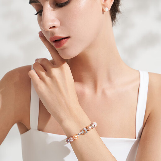 Tahiti pearl bracelet candy jump color white freshwater pearl bracelet for girlfriend candy color pearl bracelet 8-9mm