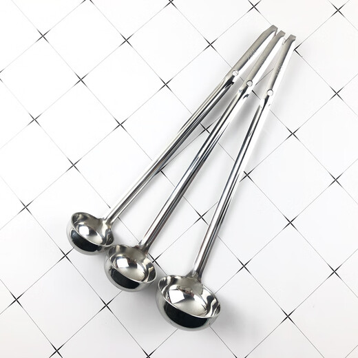 Molin stainless steel measuring spoon with hook 5-1000ml quantitative scale spoon milk tea measuring spoon soup spoon ounce spoon 201 welding 20 ml