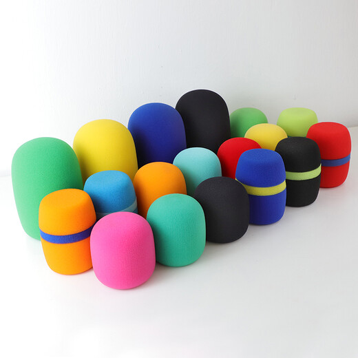 Suly thickened microphone cover sponge head high density sponge cover washable mesh cover microphone pop-proof cover dust-proof windproof cover anti-fall protective cover non-disposable ktv microphone cover wheat cover 2.0 extended version black sponge cover