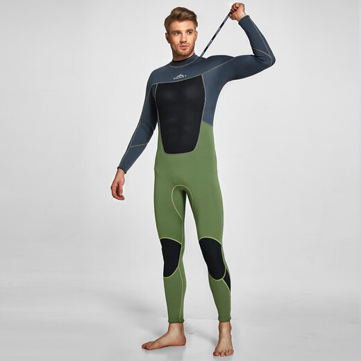 Shark Bart 3MM wetsuit for men Shark Bart new diagonal zipper popular long-sleeved semi-dry floating deep diving surf swimsuit 1500 blue M