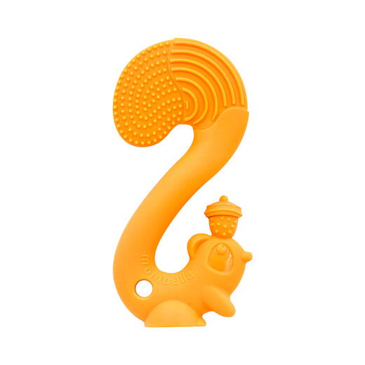 Mombella baby squirrel baby teether baby teething stick chewable chewable toy 5-12 months orange squirrel