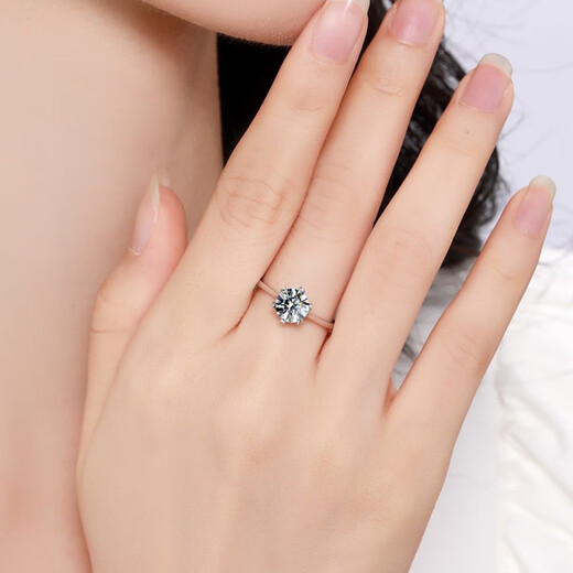 AVHE platinum ring D one carat laboratory-grown diamond straight-arm bud ring for wedding gift Chinese Valentine's Day platinum bud-grown diamond ring-30 points D color/VVS