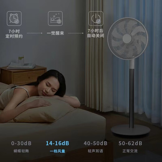 Sezze Japanese air circulation fan electric fan household floor fan smart desk fan DC variable frequency timing desktop fan remote control energy-saving light turbine convection ventilation fan Y-289 (upgraded model - without battery life)