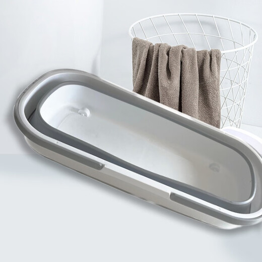 Gong Du Pet Bath Basin Cat Special Bath Bath Toiletries Puppy Bath Bucket Anti-Escape Cat Basin Foldable White Gray 55CM Foldable Bath Basin