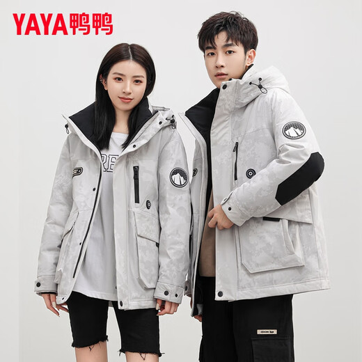 YAYA (YAYA) Wang Yibos Daunenjacke im gleichen Stil für Männer und Frauen, warme Arbeitskleidung für Paare mit Kapuze, kurze Sturmjacke für Männer