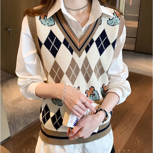 熊司令针织马甲外穿女感新款特大码毛衣胖mm针织外穿宽松马夹慵懒风 黑色9901单件马甲 均码 5xl码200-230斤