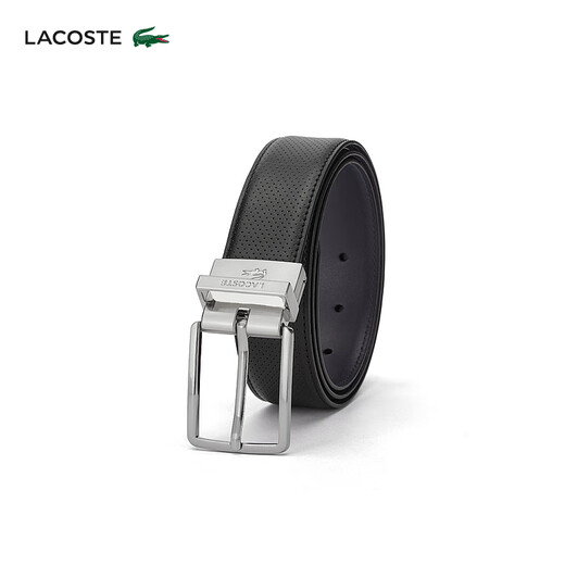 
LACOSTE French Crocodile Accessories Men's Metal Logo Buckle Versatile Belt Belt RC4002 672/Black/Naval Blue 100cm