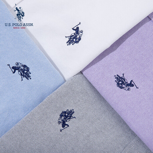 U.S. POLO ASSN. Short-sleeved shirt men's summer pure cotton business casual loose iron-free men's top shirt gray XL U.S. POLO ASSN. Short-sleeved shirt men's summer pure cotton business casual loose iron-free men's top shirt gray XL