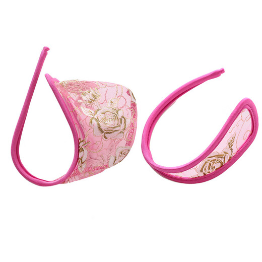 Rose sexy panties, invisible C-string panties, sexy butt-exposing temptation thong panties, lace transparent love D077 rose red men's style