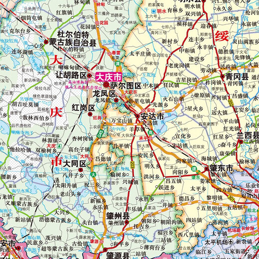 黑龙江地图 2025年黑龙江省政区交通地理图 1068*749毫米