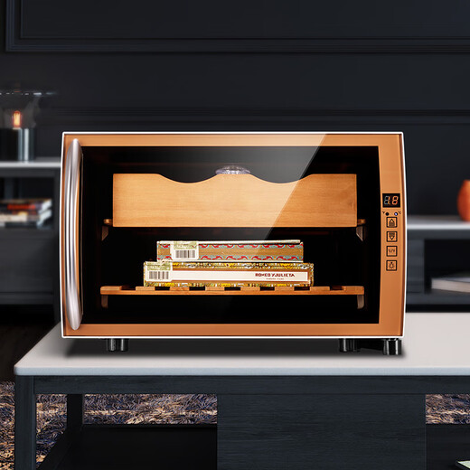 FUKE FK-25C intelligent constant temperature moisturizing cedar wood naked home living room household small cigar cabinet red wine cabinet golden cigar style