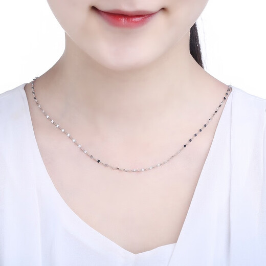 ZLF (ZLF) PT950 platinum necklace women's shiny lip chain clavicle chain 2.26g 45cm