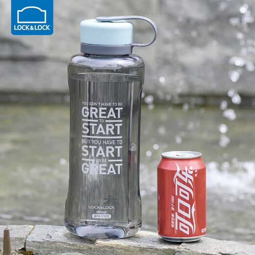 LOCK&LOCK Large Capacity Water Cup Extra Large Portable Handheld Plastic Kettle Sports Men's Summer Outdoor Tea Mint Green 1500ml