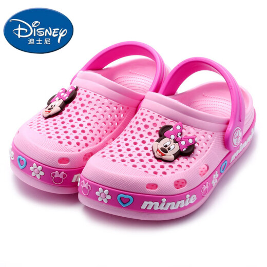 DISNEY Disney children's clogs for boys and girls casual, comfortable and versatile beach garden sandals for middle children pink 210 size 1038