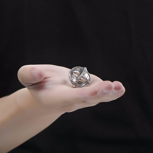 Banidier astronomical ball ring for male trendy students single flip deformed cosmic ball Korean version retro creative couple ring trendy internet celebrity domineering trendy male birthday gift silver default medium size please note if you want large or small size