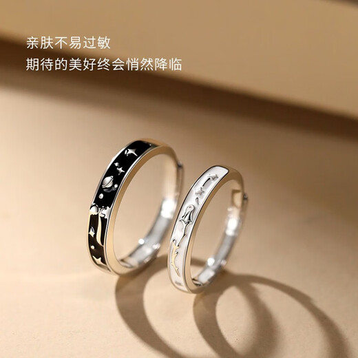 MZMZ Prince and Rose Platinum Couple Ring PT950 Platinum Matching Rings Valentine's Day Birthday Gift for Girlfriend and Wife Local Warehouse with Next Day Delivery - Light Luxury Living Rings