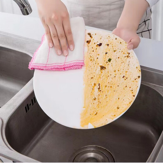 Pure cotton gauze dishwashing cloth, thickened, non-stick, easy to clean, good kitchen tablecloth, household lint-free, absorbent rag, cotton gauze dishwashing cloth, 10 pieces