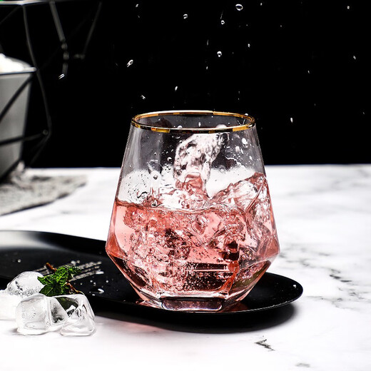 FEiNASi creative whiskey glass glass foreign wine beer glass European crystal whiskey glass ins style Nordic spirit glass six-sided transparent style