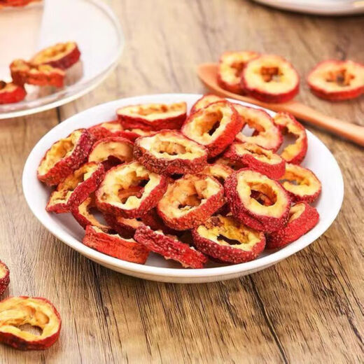 Yuebaizi seed-free dried hawthorn, freshly pitted hawthorn rings, hawthorn slices, specially selected hawthorn hollow rings soaked in water to aid digestion and brewing, 5A grade hawthorn rings, 1 can