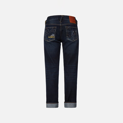 EVISU  男士佛头迷彩刺绣修身剪裁牛仔裤男2EAHTM2JE12210CT 牛仔蓝 28