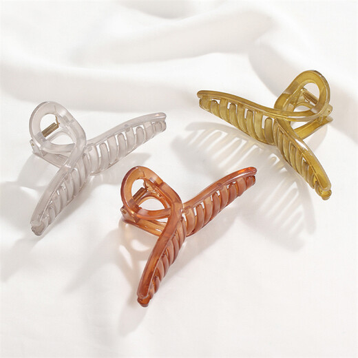 Chimera (CHIMERA) 3-piece set of cross-grip clips on the back of the head, temperament, large acrylic shark clip, hair clip, hair catcher, hair accessories, hair clip