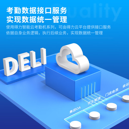 Deli Intelligent Enterprise Cloud Time Attendance Machine Face + Fingerprint Recognition Time Card Machine Contactless Time Card Time Attendance Machine WiFi Networking Remote Management Data Interface Customization D3