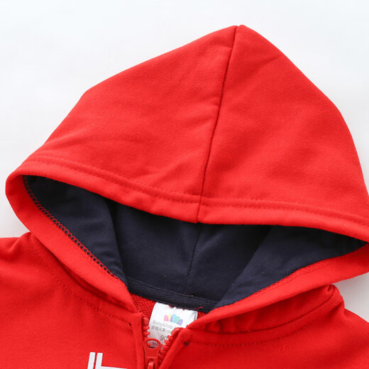 Shell element baby hooded suit spring new style boys and children's clothing children's cartoon jacket sweatpants tz4215 red 100cm