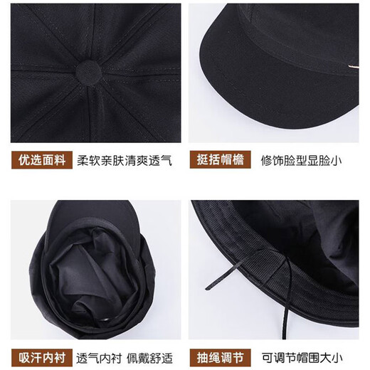 XUEXIMAN beret women's all-match black face-showing small retro duck tongue octagonal hat large head circumference