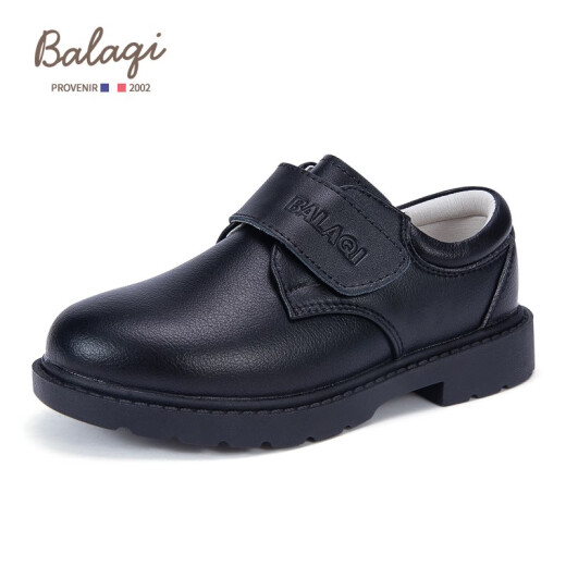 Balachi children's shoes boys' leather shoes primary school students' performance shoes children's British style black leather shoes BL3001 black size 36