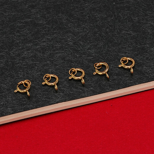 Du Yin 18K gold spring buckle thin necklace buckle 750 gold necklace connection buckle head color gold rope buckle DIY bracelet accessories 18K gold spring buckle + 1 circle