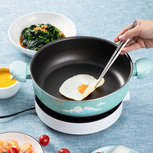 Aistar hot pot non-stick clear soup hot pot household table shabu-shabu pot easy one pot multi-purpose large capacity open flame electromagnetic universal Yunduomao non-stick hot pot 28cm