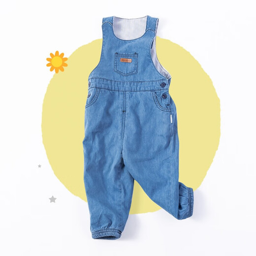 Beibeiyi baby pants baby denim overalls for boys and girls autumn new baby pants children's clothing blue 24 months / height 90cm