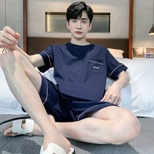 Modal men's pajamas men's summer 2025 new short-sleeved home clothing men's boys and teenagers summer summer large size H HDE-9930 L single size