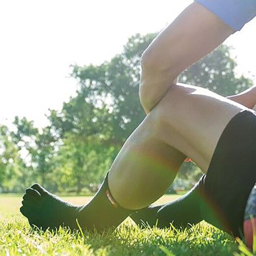 Injinji toe socks long tube regular thickness coolmax quick-drying socks running sports fitness tabi socks black M(40.5-44)