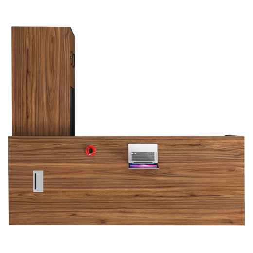 YOE.FTY boss desk desk chairman executive desk leader computer desk single workbench manager desk president desk big leaf walnut + iron gray (left side cabinet) 1.8m boss desk