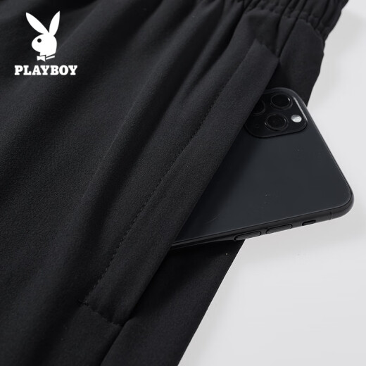 Playboy Shorts Men's Summer Loose Pants Men's Medium Pants Casual Large Size Large Pants Trendy Brand Large Size Men's Shorts RSCHHC8681 Black 3XL